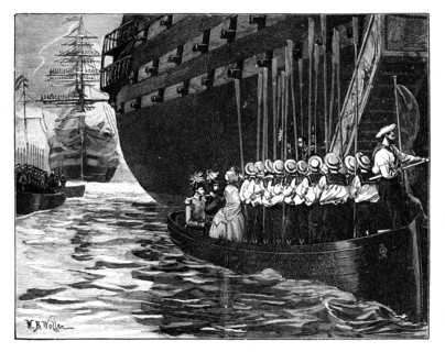 Visit of the Queen to the Emperor and Empress of the French at Cherbourg, France, 1858.Artist: William Barnes Wollen