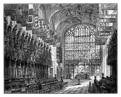 St George's Chapel, Windsor, Showing Royal Gallery & Altar. Artist: Unknown
