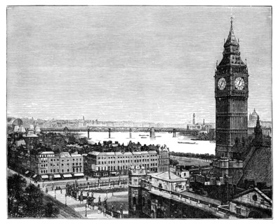 Big Ben and the Houses of Parliament, Westminster, London, 1870. Creator: Unknown.