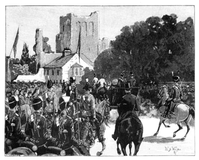 Arrival of Queen Victoria at Kelso, Scotland, 1887.Artist: William Barnes Wollen