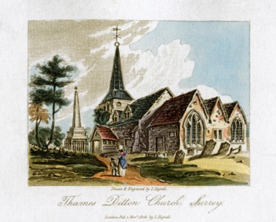 Thames Ditton church, Surrey, 1816.Artist: I Hassell