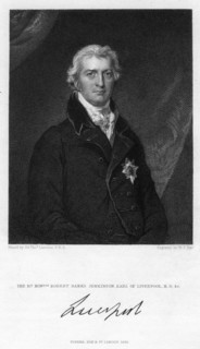 Robert Jenkinson, 2nd Earl of Liverpool, British politician and Prime Minister, (1835).Artist: William Thomas Fry