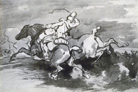 'Artilleryman Leading his Horses into the Field', 1913.Artist: Theodore Gericault