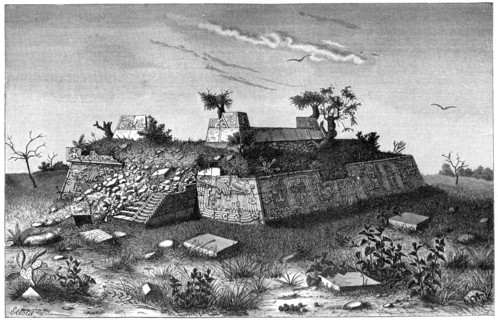 Ruins of the pyramid steps of Xochicalco, Mexico, 1901. Artist: Unknown