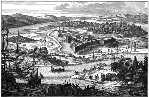 Arx Carolina, the ancient fortified settlement at Charleston, South Carolina, c1673 (1901). Artist: Unknown