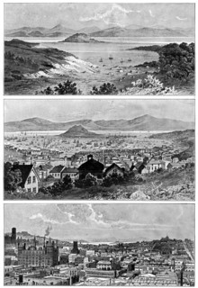 San Francisco in November, 1848, 1858 and the end of the 19th century, (1901). Artist: Unknown