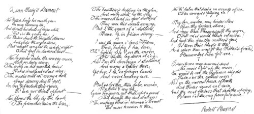 Queen Mary's Lament, poem in the handwriting of Robert Burns, late 18th century, (1840). Artist: Robert Burns