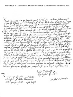 A letter from Miles Coverdale, Bishop of Exeter, to Thomas Lord Cromwell, 1538, (1840).Artist: Miles Coverdale