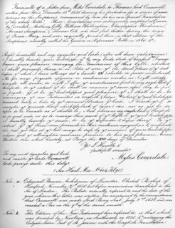 A letter from Miles Coverdale, Bishop of Exeter, to Thomas Lord Cromwell, 1538, (1840).Artist: Miles Coverdale