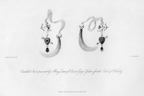 Enamelled jewel presented by Mary Queen of Scots, to George Gordon, 16th century, (1840).Artist: C J Smith
