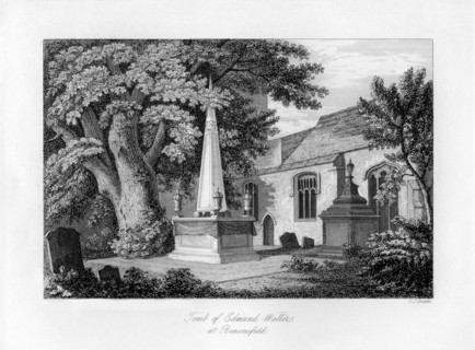 Tomb of Edmund Waller, Beaconsfield, Buckinghamshire, 1840.Artist: C J Smith