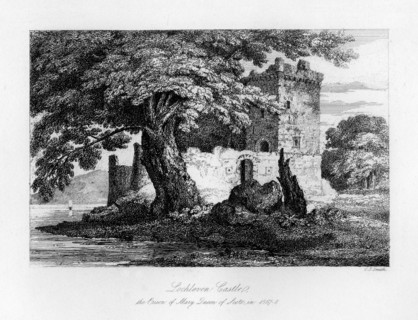 Lochleven Castle, Scotland, the prison of Mary, Queen of Scots, 1840. Artist: C J Smith