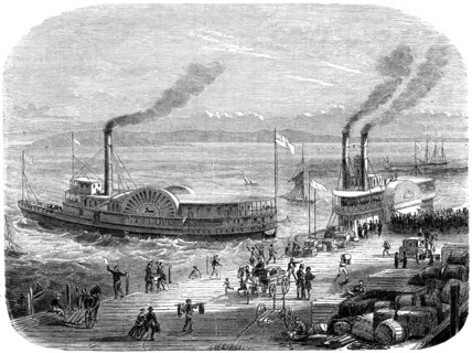 'A quay', San Francisco, California, 19th century. Artist: Unknown