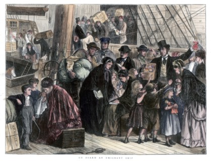 'On board the emigrant ship', 1871. Artist: Unknown