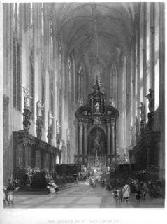 'The church of St Paul, Antwerp', 19th century. Artist: E Challis