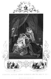 Interview between Queen Elizabeth and the Earl of Essex, 19th century.Artist: J Rogers