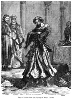 The rage of King John (1167-1216) after the signing of the Magna Carta c1215. Artist: Unknown