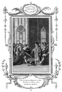 The crown resigned to the Pope's legate by King John (1167-1216), 1213. Artist: Unknown
