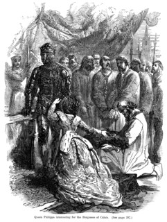 Queen Philippa (1314-1369) interceding for the Burgesses of Calais, 1346. Artist: Unknown