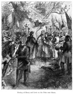 The meeting of King Henry III of England and King Louis IX of France on the plain near Gisors. Artist: Unknown