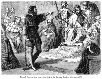 King Richard I (1157-1199) before the Diet of the German Empire, 19th century.Artist: Felix Henri Emmanuel Philippoteaux