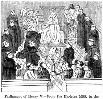 The parliament of King Henry V (1387-1422). Artist: Unknown