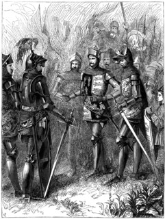 King Henry V (1387-1422) and the Sire de Helly at Agincourt, 1415. Artist: Unknown