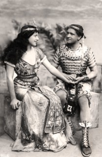 Ruth Vicent (1877-1955) and Roland Cunningham in a scene from Amasis, early 20th century.Artist: Dover Street Studios