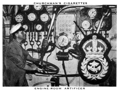 Engine-Room Artificer, 1937.Artist: WA & AC Churchman