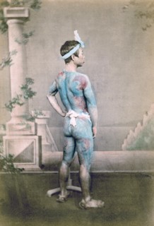 Tattooed Japanese groom (betto), Japan, 1882. Artist: Felice Beato
