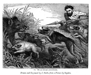 Wild boar hunting, c1600-1650 (1843).  Creator: J Smith.