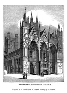 West front of Peterborough Cathedral, 1843. Artist: J Jackson