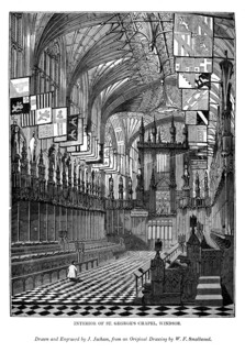 Interior of St George's Chapel, Windsor, 1843. Artist: J Jackson