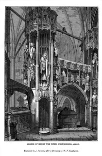 Shrine of Henry V, Westminster Abbey, 1843. Artist: J Jackson