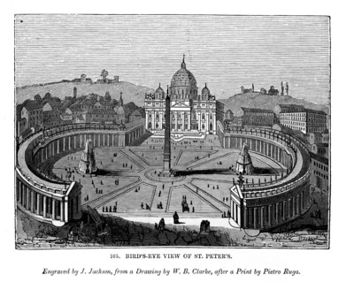 Bird's eye view of St Peter's, 1843. Artist: J Jackson