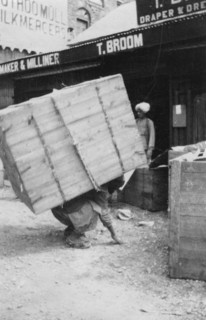 A porter lifting a large load, Chakrata, India, 1917. Artist: Unknown