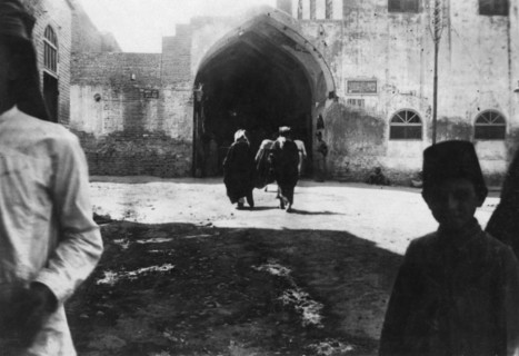 Entrance of Baghdad bazaar, Mesopotamia, WWI, 1918. Artist: Unknown
