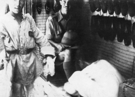 A British officer in a shoe shop, Baghdad, Mesopotamia, WWI, 1918. Artist: Unknown