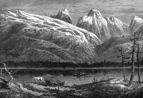 Athabasca River, Canada, 19th century. Artist: Leitch