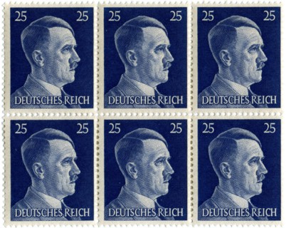 Set of postage stamps featuring Adolf Hitler (1889-1945), 1941-1942. Artist: Unknown