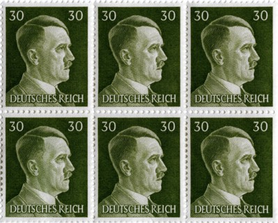Set of postage stamps featuring Adolf Hitler (1889-1945), 1941-1942. Artist: Unknown