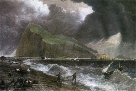 The Rock of Gibraltar, as seen from the bay side, 20th century. Artist: Unknown