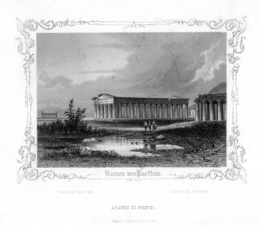 Ruins of Paestum, Italy, 19th century. Artist: J Poppel
