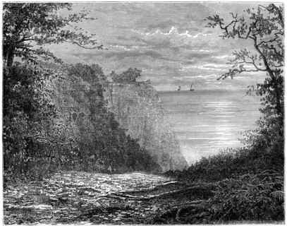 The chalk cliffs at the Königsstuhl, Rügen, Germany, 19th century.Artist: Francois Stroobant