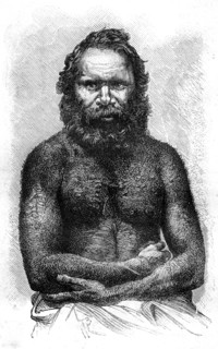 Australian aborigine, 1886. Artist: E Ronjat