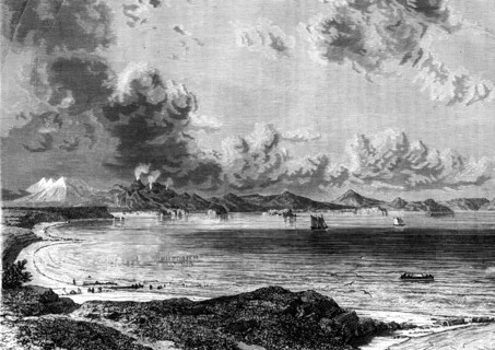 Lake Taupo, North Island, New Zealand, 1886.Artist: Eugene Ciceri