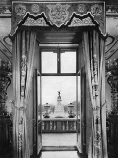 View of the Victoria Monument from inside Buckingham Palace, London, 1935. Artist: Unknown