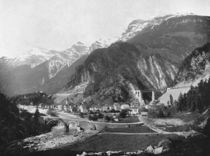 St Gotthard Pass and Bridge, Switzerland, 1893.Artist: John L Stoddard