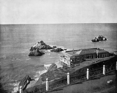 Cliff House and Seal Rocks, Golden Gate, California, USA, 1893.Artist: John L Stoddard