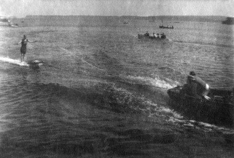 Water skiing, 20th century. Artist: Unknown
